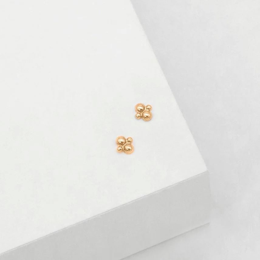 Linda Tahija Cluster Stud Earrings - Rose Gold Linda Tahija