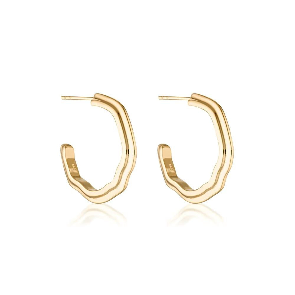 Linda Tahija Contour Hoop Earrings - Gold Plated Sterling Silver Linda Tahija