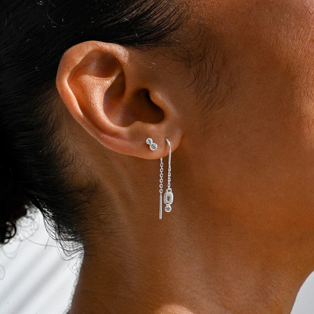 Linda Tahija Duo Stud Earrings - Silver Linda Tahija