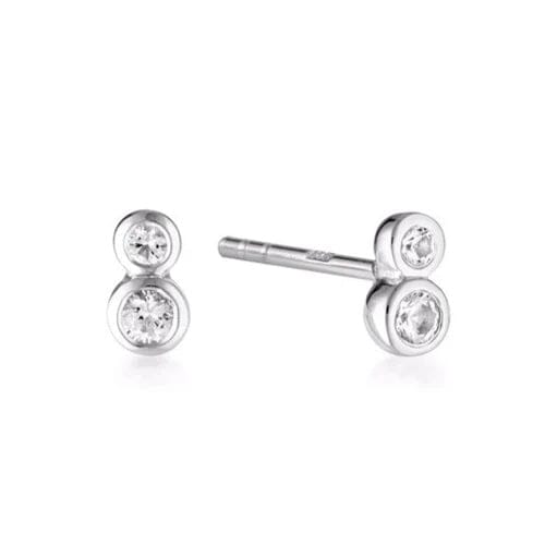 Linda Tahija Duo Stud Earrings - Silver Linda Tahija