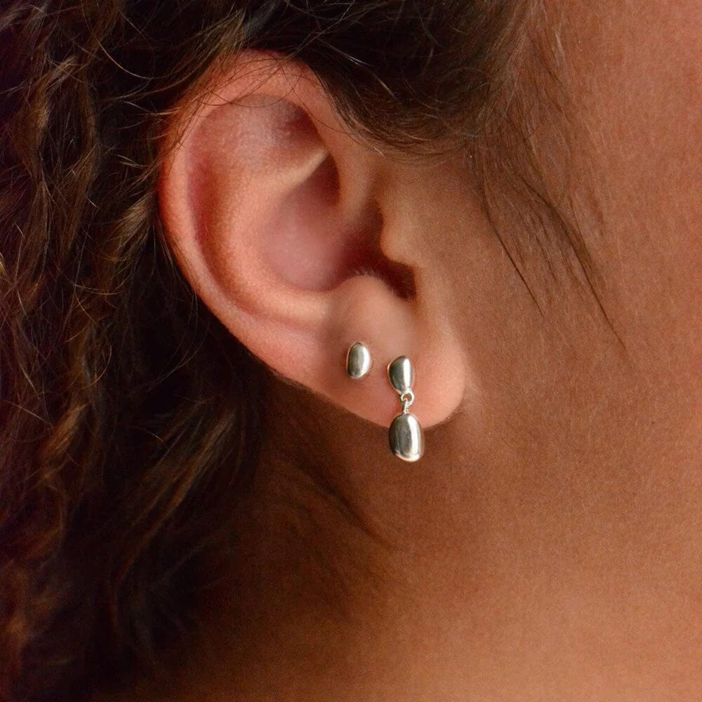 Linda Tahija Lou Stud Earrings - Sterling Silver Stud Earrings Linda Tahija 