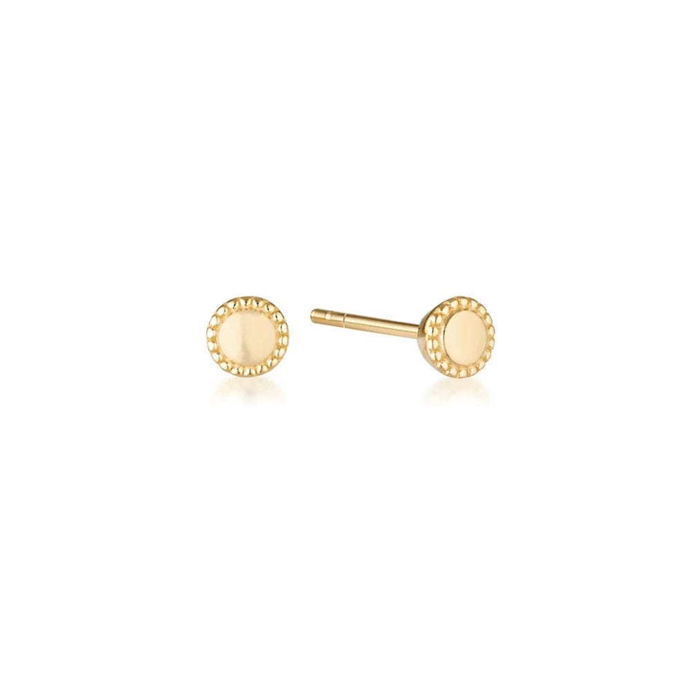 Linda Tahija Mill Stud Earrings - Gold Linda Tahija