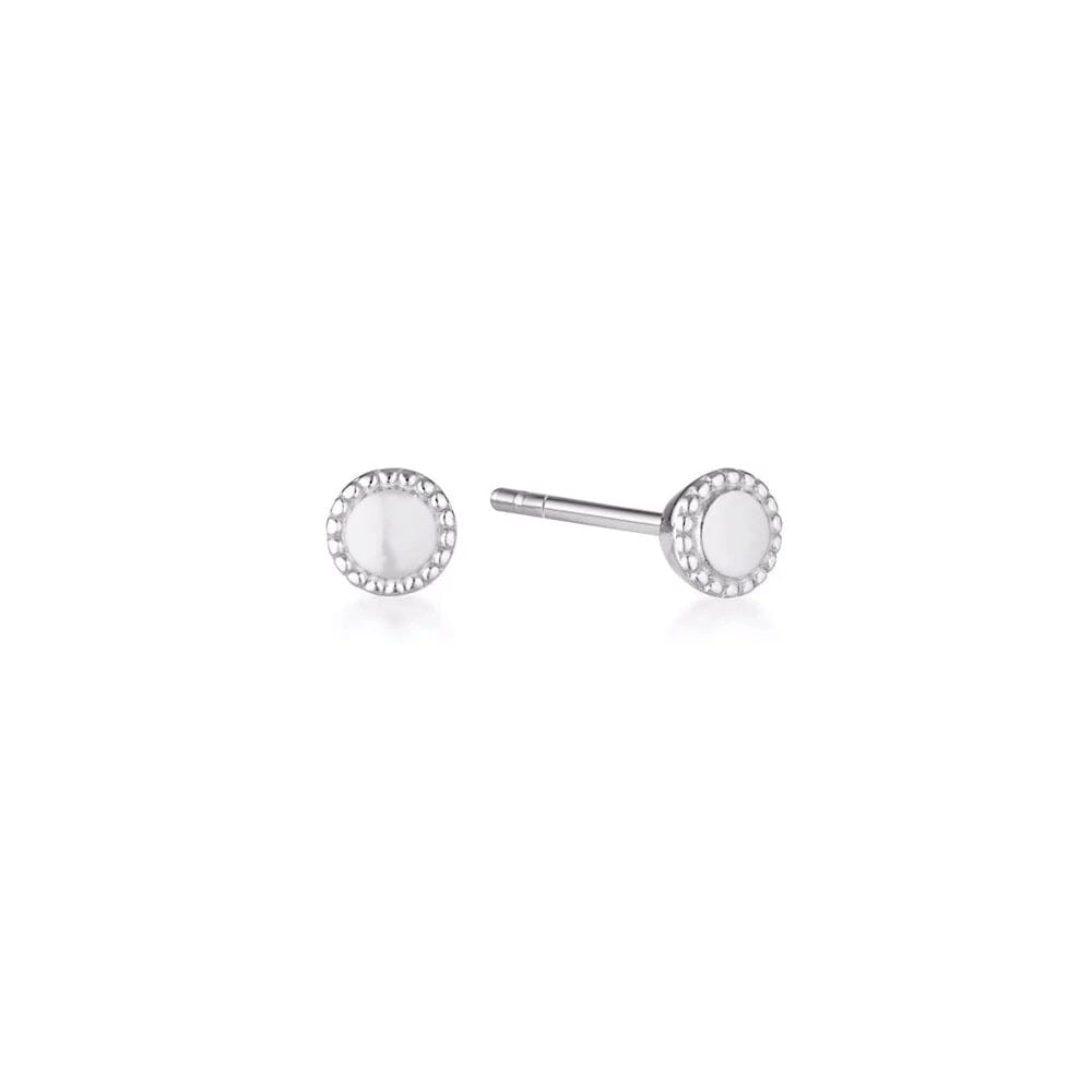 Linda Tahija Mill Stud Earrings - Sterling Silver Linda Tahija