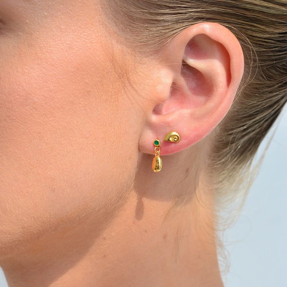 Linda Tahija Nautilus Stud Earrings - 18k Rose Gold Vermeil Linda Tahija