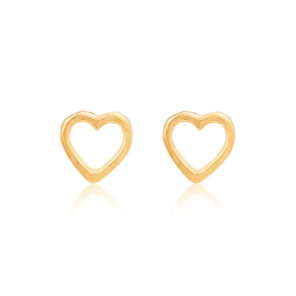 Linda Tahija Open Heart Stud Earrings - Gold Linda Tahija