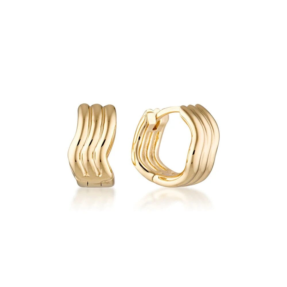Linda Tahija Ripple Huggie Earrings - Gold Linda Tahija