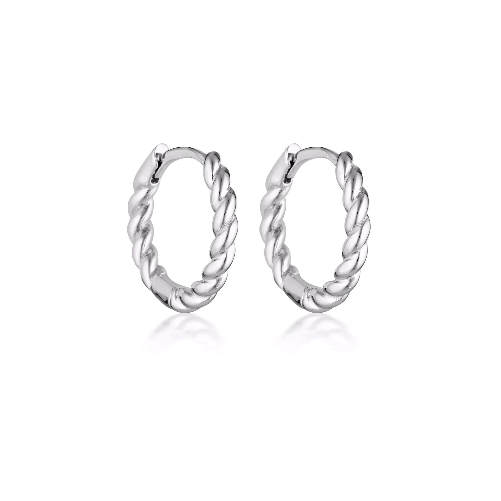 Linda Tahija Rope Huggie Earrings - Silver Linda Tahija