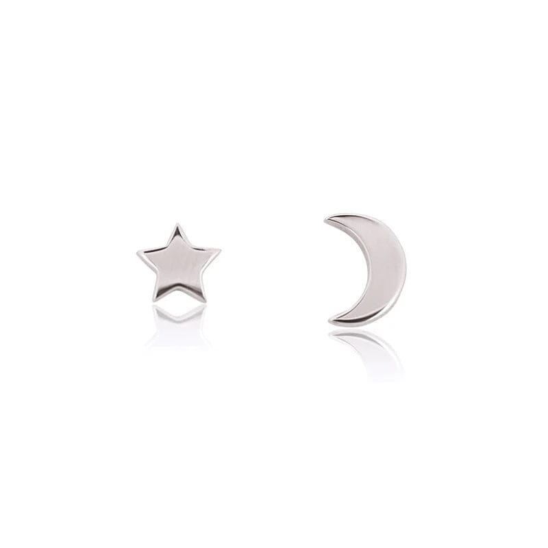 Linda Tahija Star & Moon Stud Earrings - Silver Linda Tahija