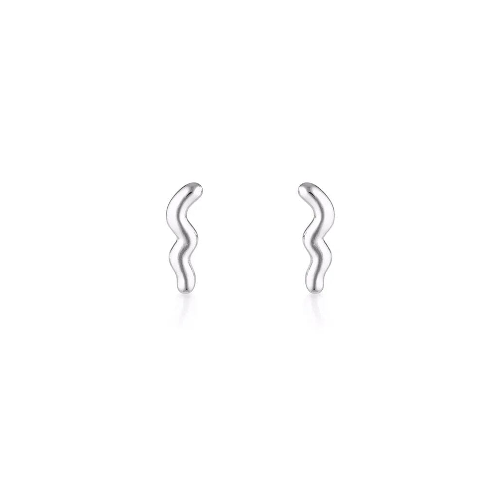 Linda Tahija Wave Stud Earrings - Silver Linda Tahija