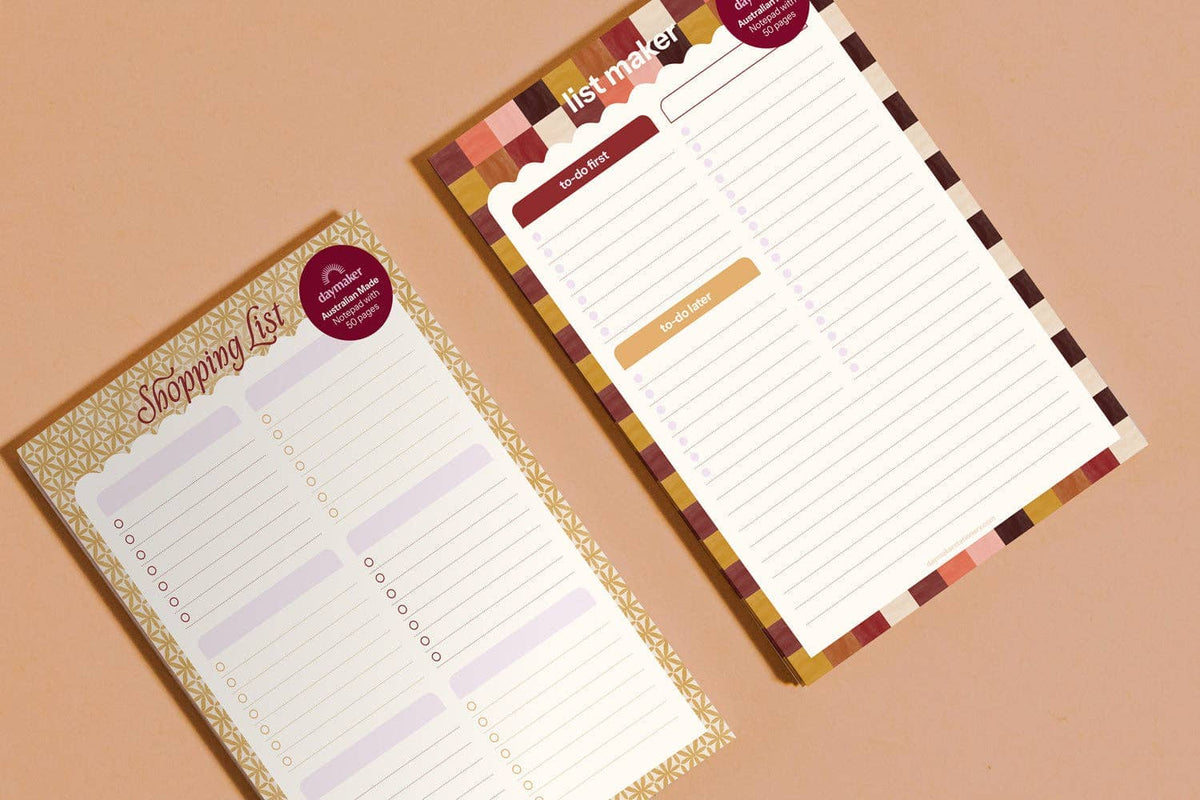 List Maker Notepad 'Tuscan Check' Daymaker Stationery