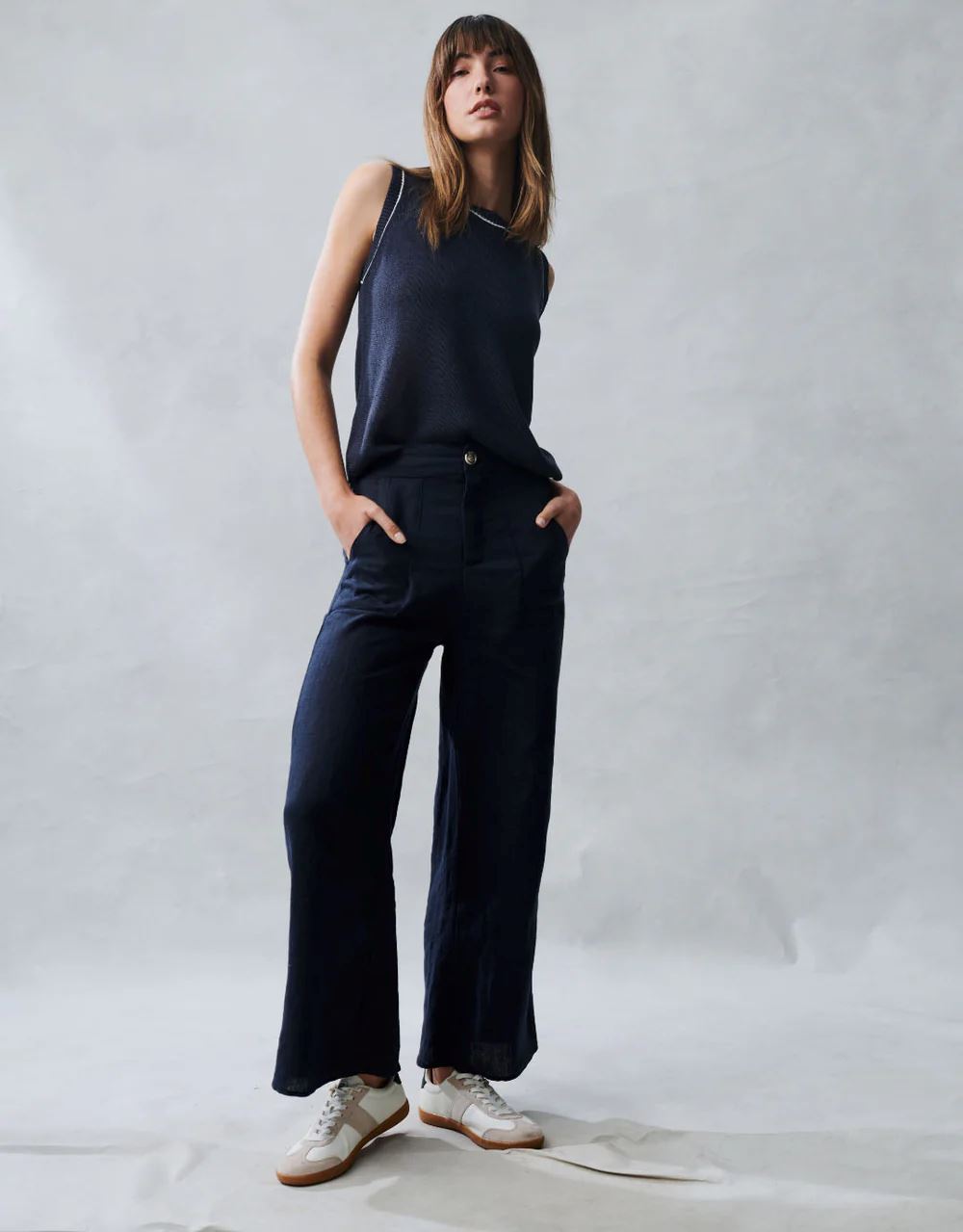 Little Lies Jude Linen Pants - Navy Little Lies