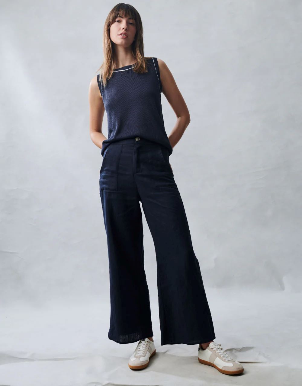 Little Lies Jude Linen Pants - Navy Little Lies