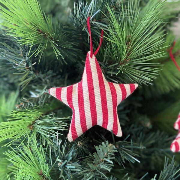 Lucia Fabric Star - Red Stripe Mediterranean Markets