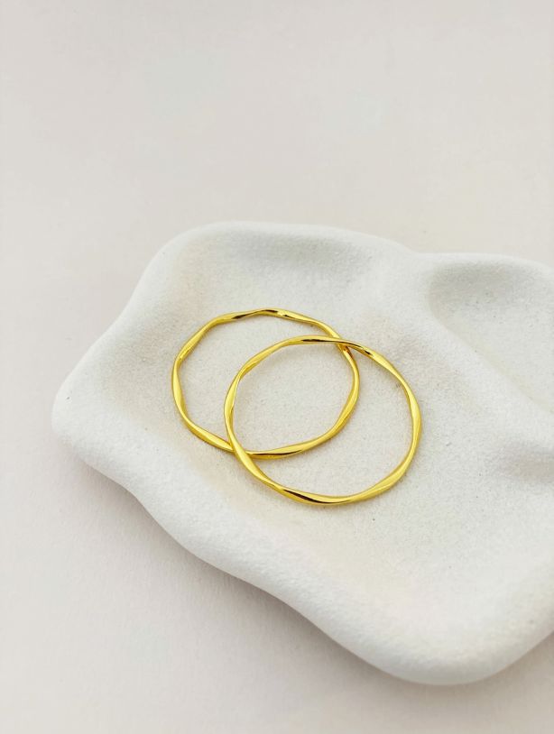 Lustre & Sage Skinny 18K Gold Plated Bangles - 2pcs Angels Whisper Accessories