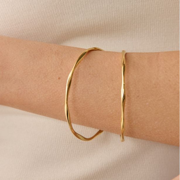 Lustre & Sage Skinny 18K Gold Plated Bangles - 2pcs Angels Whisper Accessories