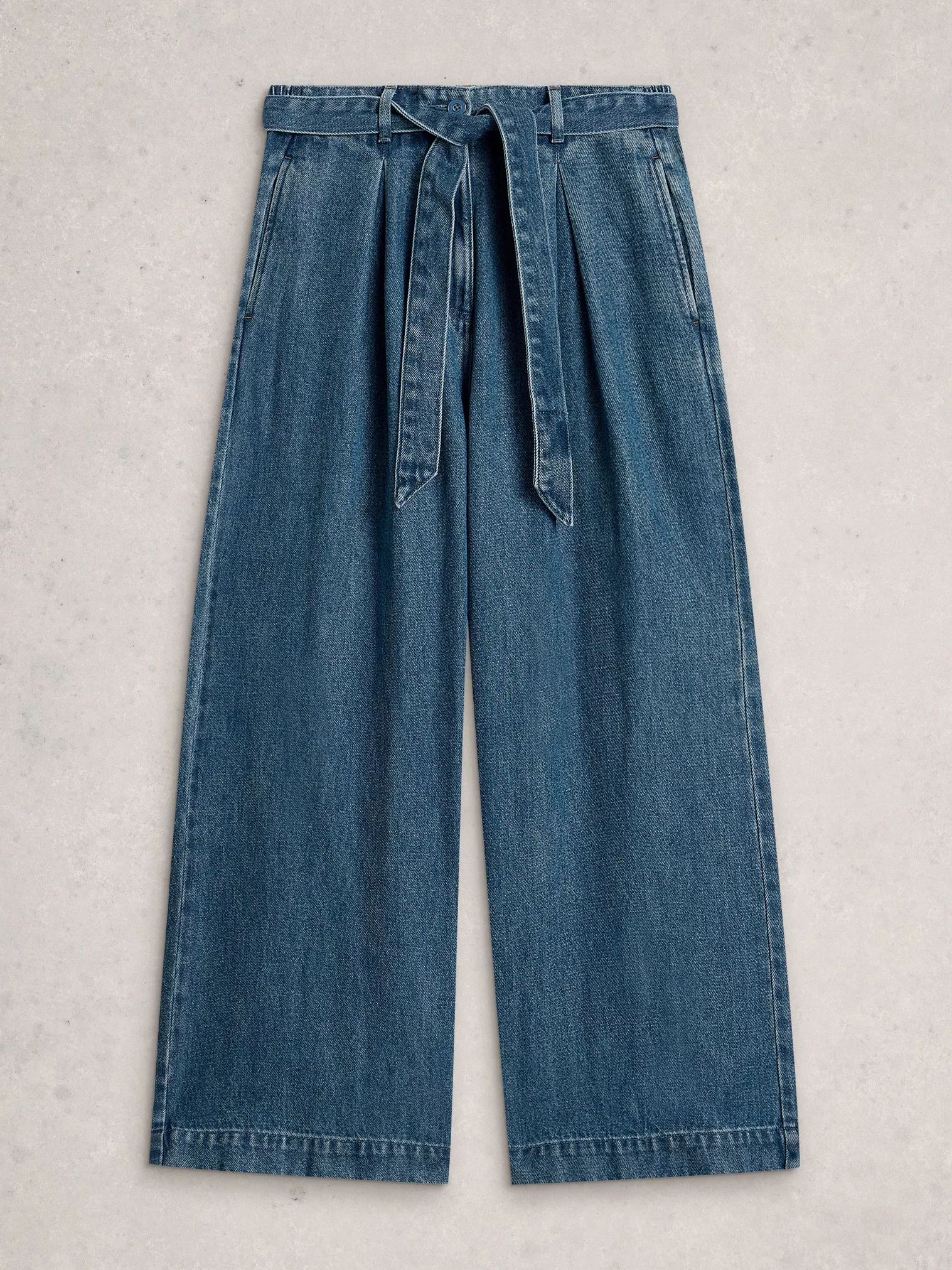 White Stuff Lyle Wide Leg Jean - Mid Denim