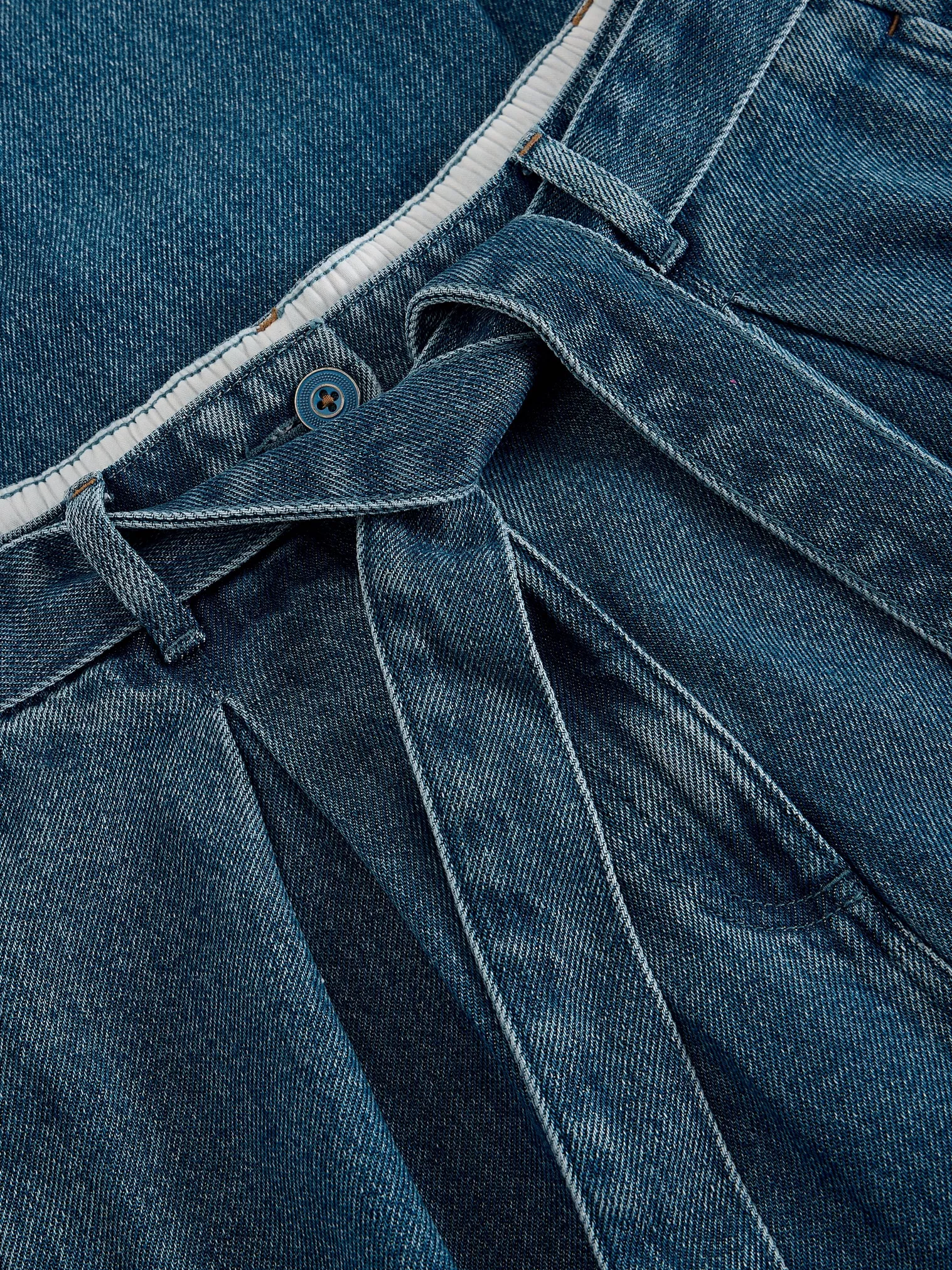 White Stuff Lyle Wide Leg Jean - Mid Denim