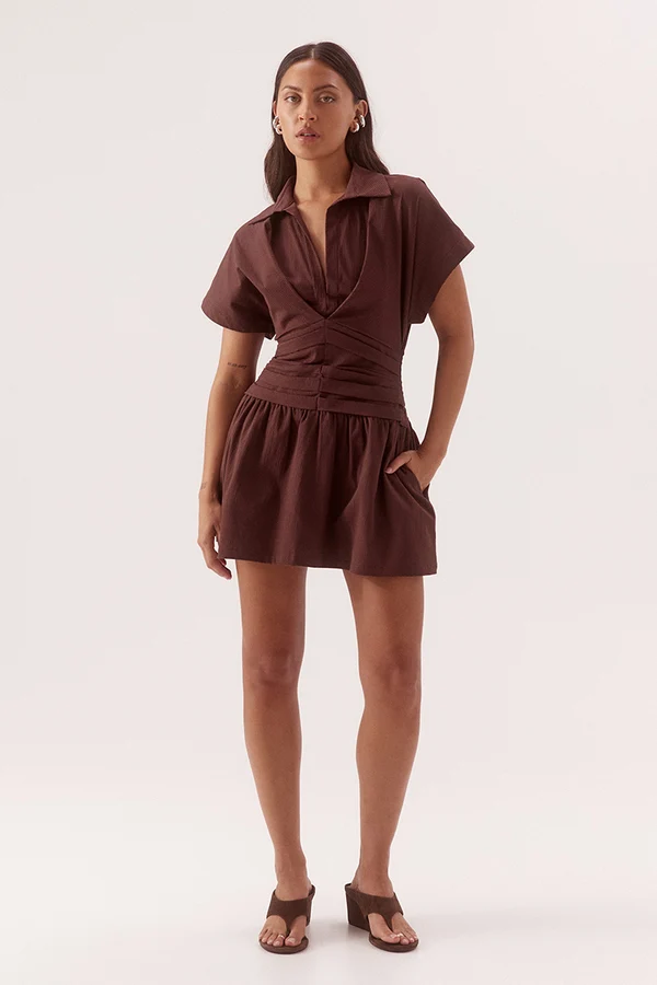 Sovere Lyra Mini Dress - Chocolate