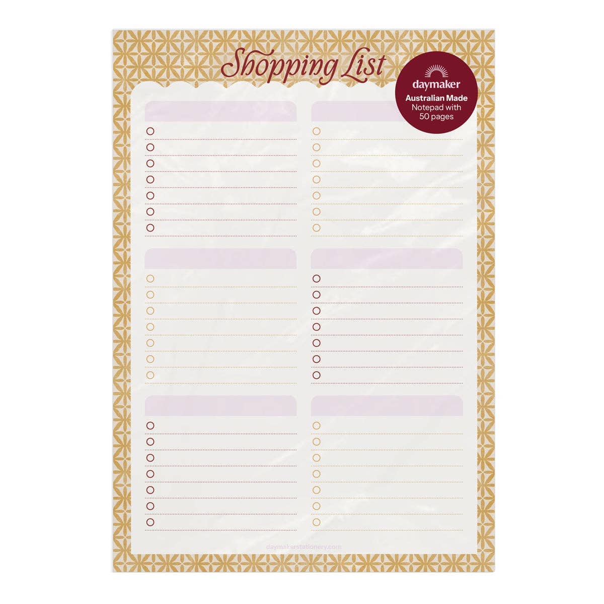 Magnetic Shopping List Notepad 'Fresco' Daymaker Stationery