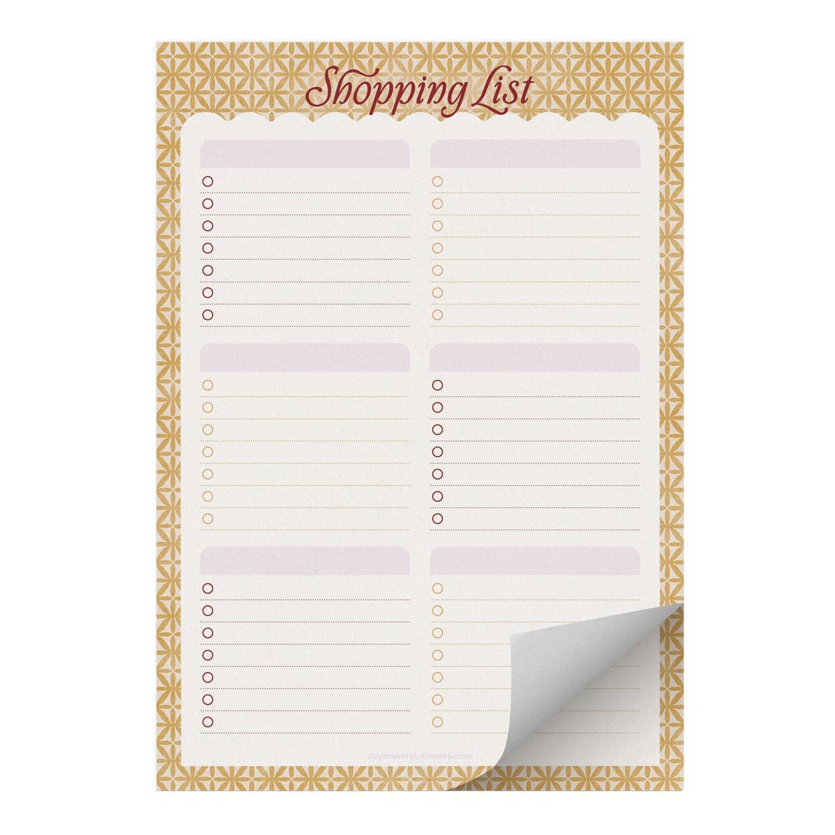 Magnetic Shopping List Notepad 'Fresco' Daymaker Stationery