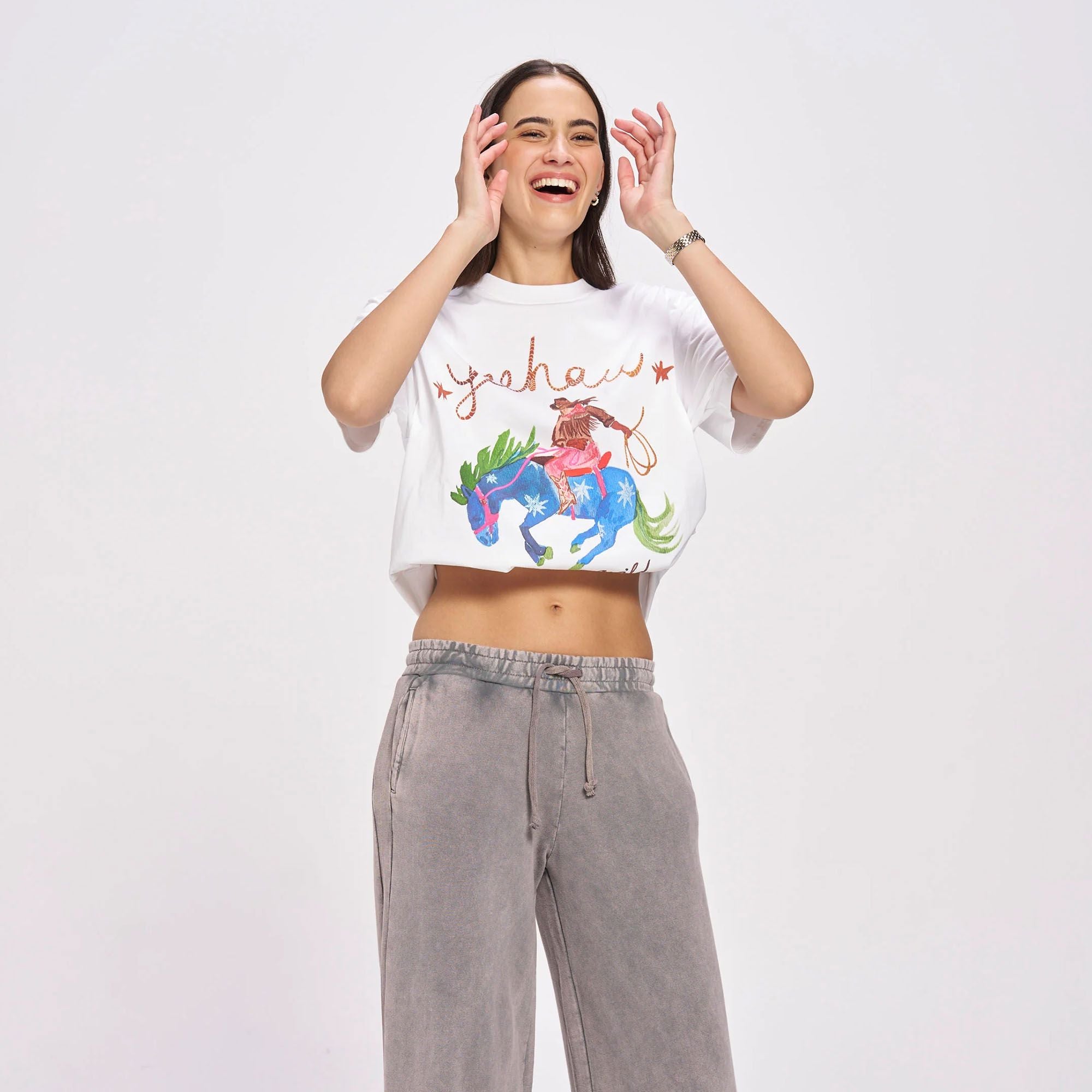 Maku Yeehaw!! Oversized Tee - Lucient White T-shirt Maku 