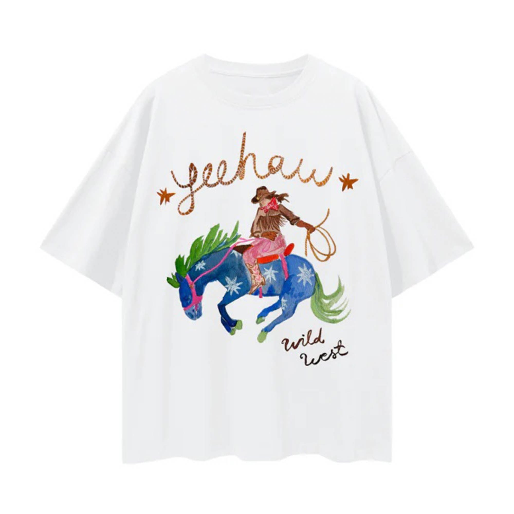 Maku Yeehaw!! Oversized Tee - Lucient White T-shirt Maku 