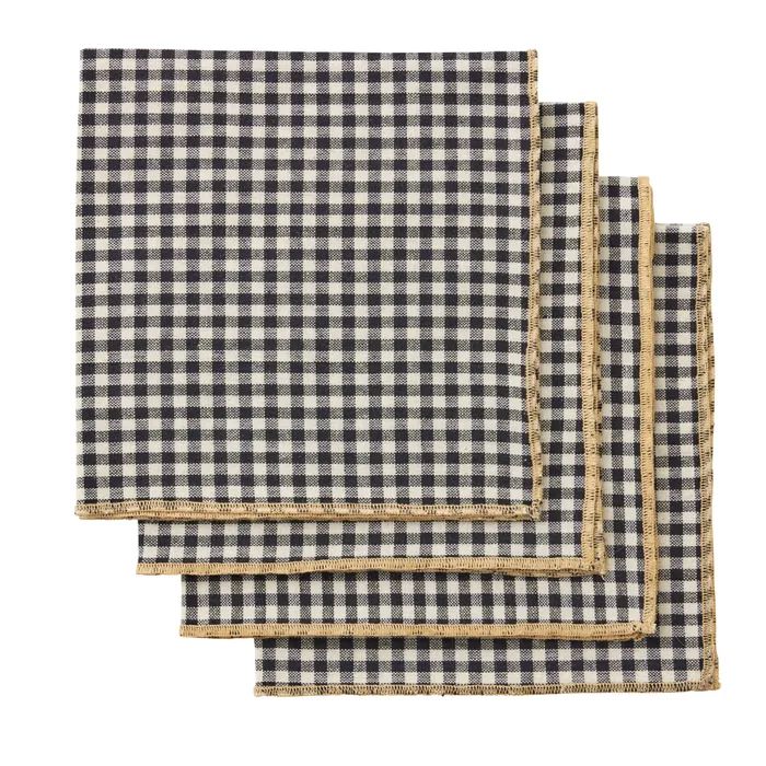 Margot Cotton Napkins Set of 4 - Ivory/Black Napkins Coast to Coast Home 