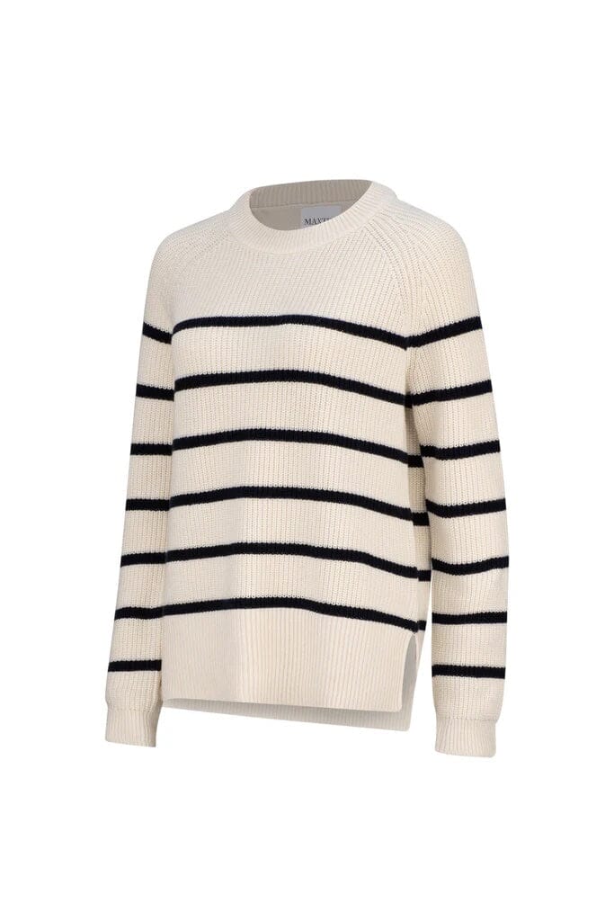 Maxted Bretton Stripe Bell Pullover - Ivory/Navy Twist Maxted