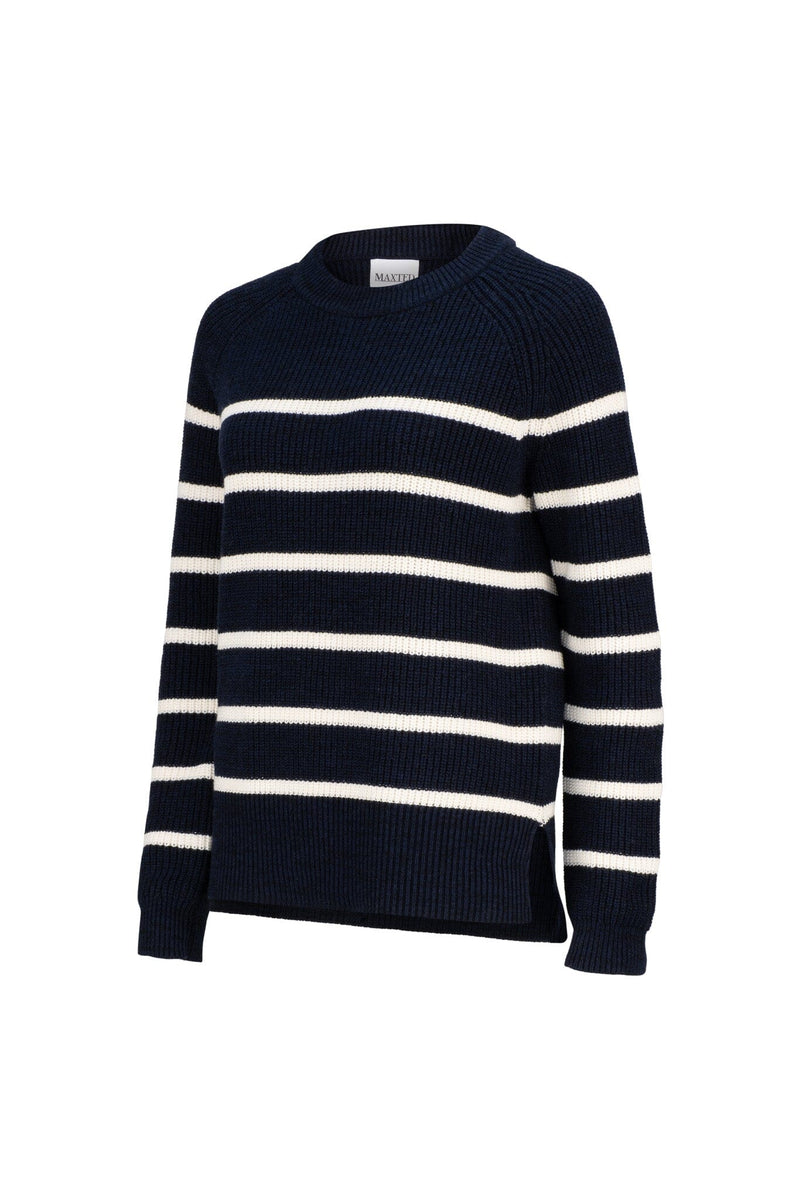 Maxted Bretton Stripe Bell Pullover - Navy Twist/Ivory Maxted