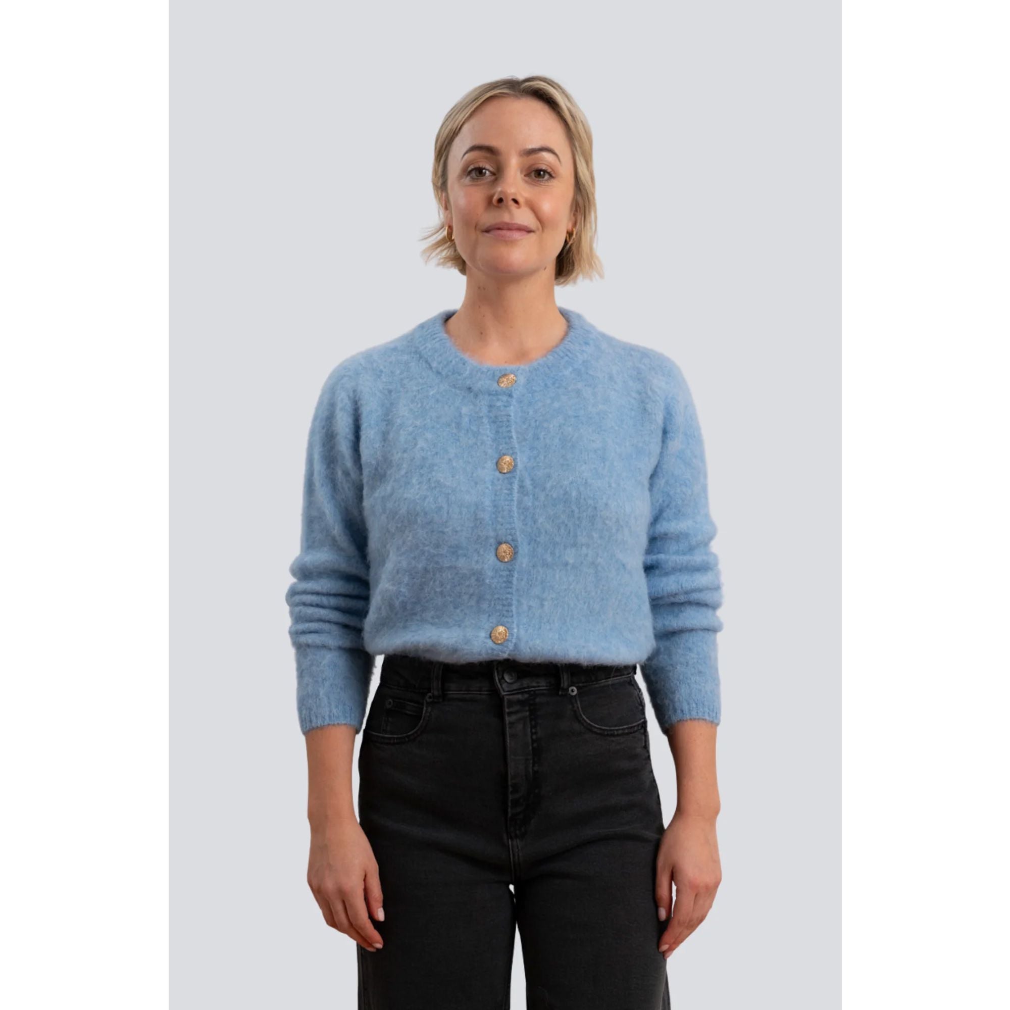 Maxted Brushed Cardigan - Blue Maxted