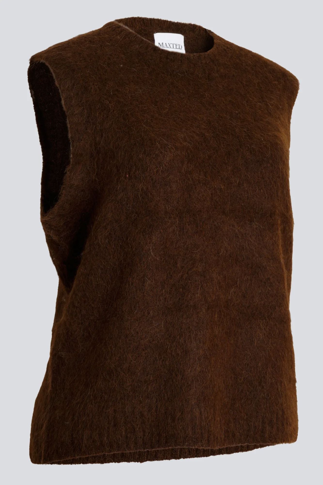Maxted Brushed Crew Vest - Chocolate Maxted