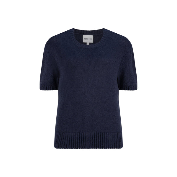 Maxted Knit Tee- Navy Maxted