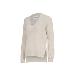 Maxted Ribbed V-Neck Pullover- Pebble Twist Maxted