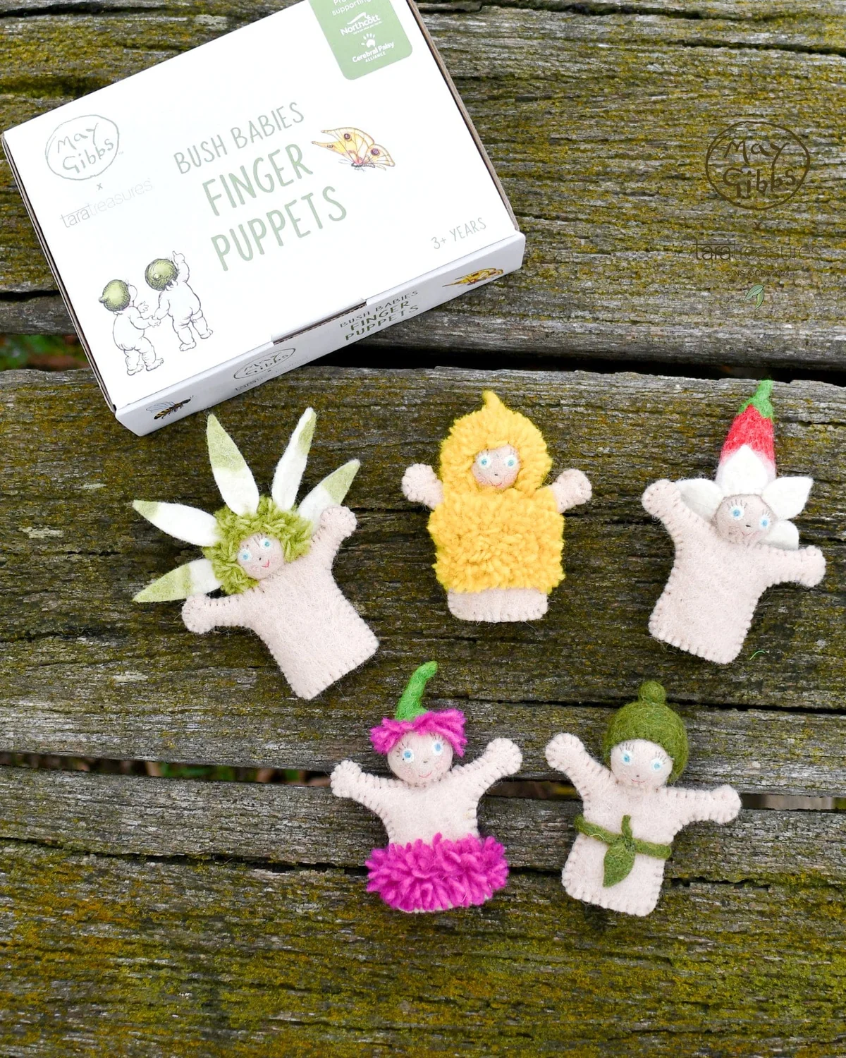 May Gibbs x Tara Treasures - Bush Babies Finger Puppet Set
