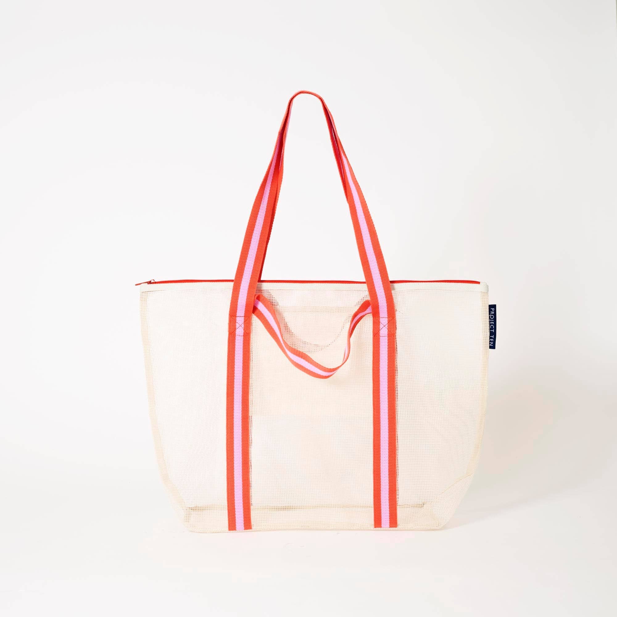 Mesh Zip Medium Tote – Ecru Tote Bag Project Ten Pty Ltd 