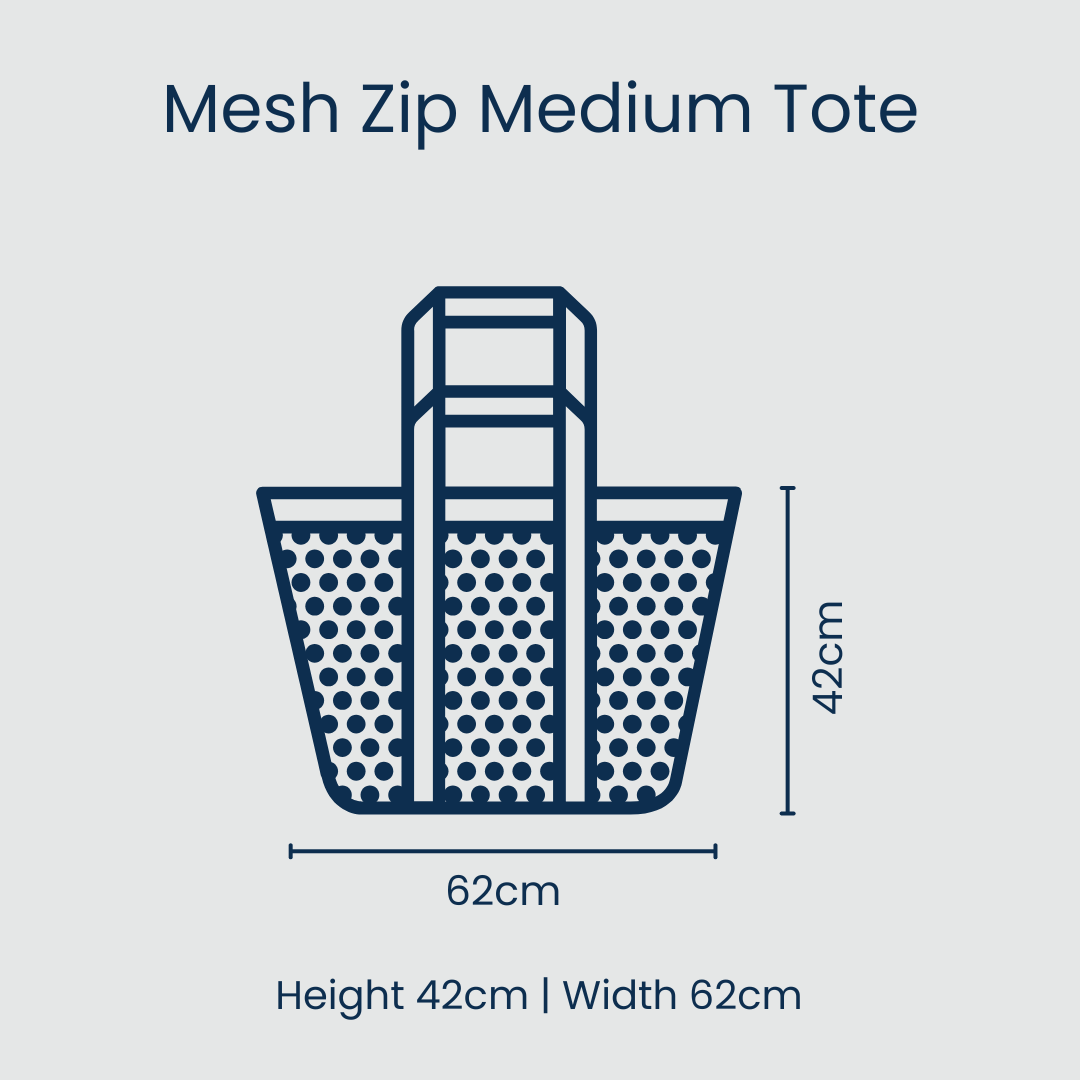 Mesh Zip Medium Tote – Ecru Tote Bag Project Ten Pty Ltd 