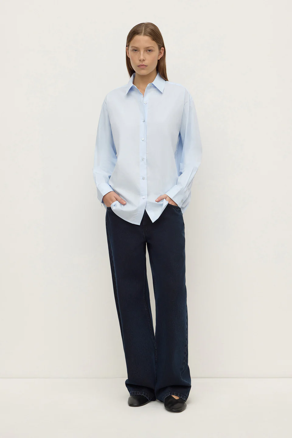 Assembly Label Micha Poplin Shirt - Powder Blue