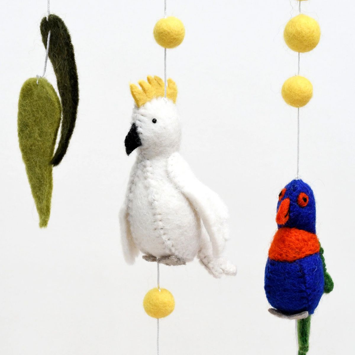 Tara Treasures Baby Nursery Mobile Hanging - Australian Birds - Cockatoo, Lorikeet, Galah and Kookaburra