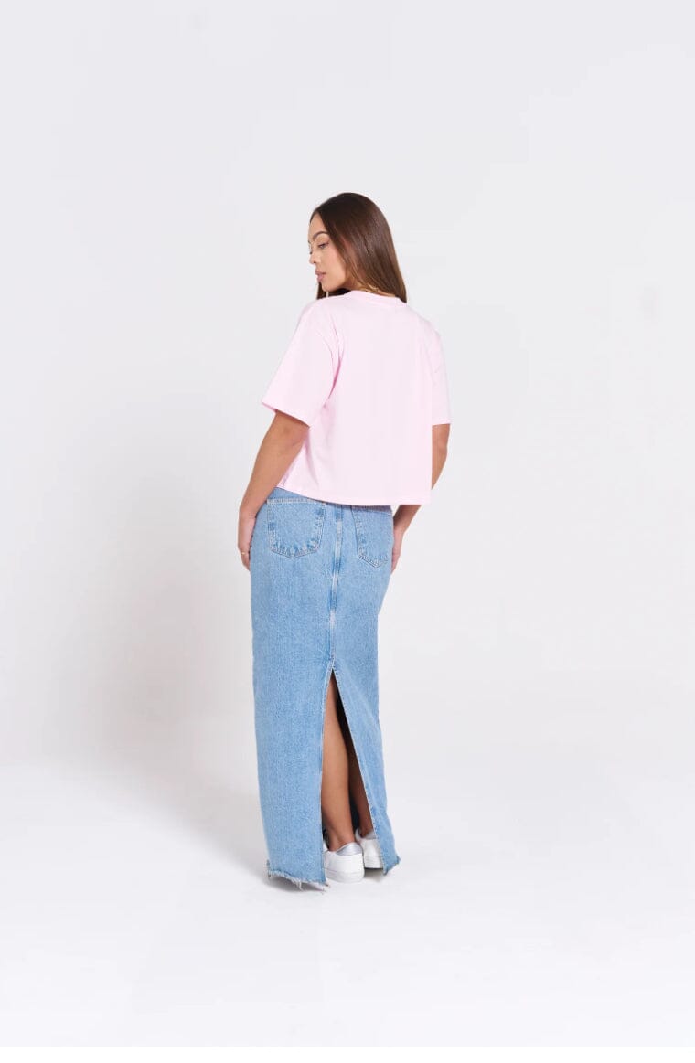 MTL Moto T-Shirt - Pink Boyfriend Tee with Winged Horse Eclectic House