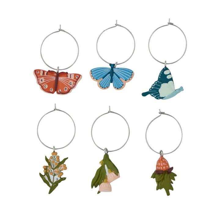 Nancybird Resin Wine Charms - Set of 6 Coast to Coast Home