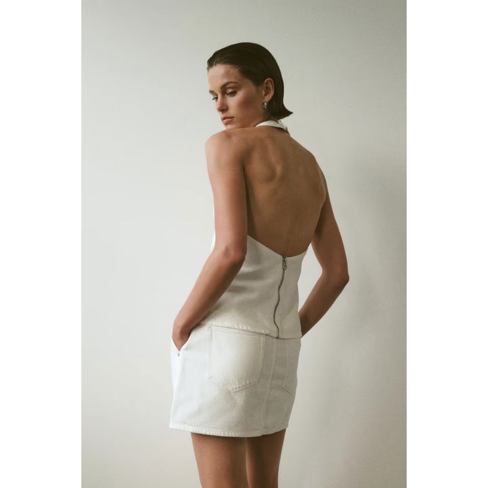 Neuw Denim Denim Halter Top - White Halter Top Neuw Denim 