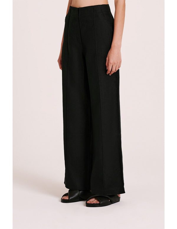 Nude Lucy Amani Tailored Linen Pant- Black Nude Lucy
