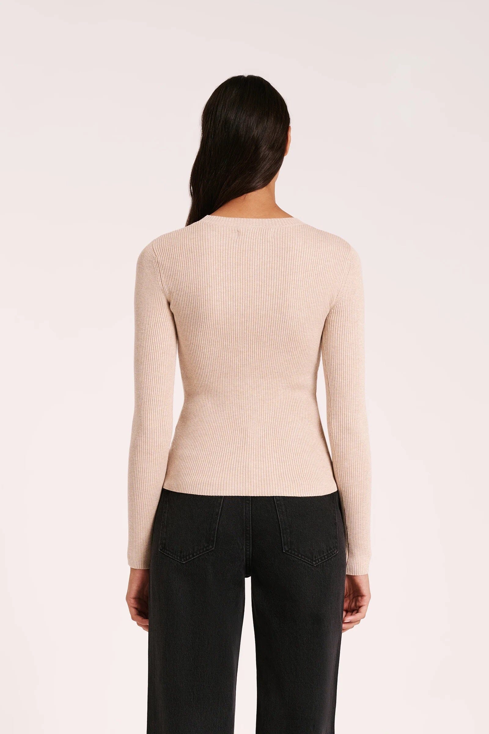 Nude Lucy Classic Long Sleeve Knit- Oat Nude Lucy