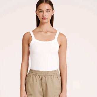 Nude Lucy Classic Waffle Tank - White Nude Lucy