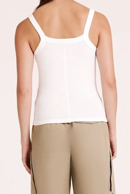 Nude Lucy Classic Waffle Tank - White Nude Lucy