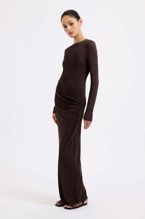 Nude Lucy Evelyn Knit Maxi Dress - Espresso Nude Lucy