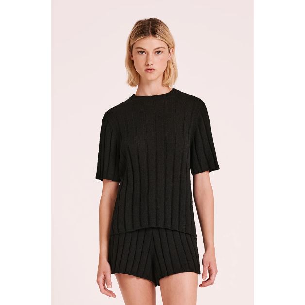 Nude Lucy Juni Knit Top - Black Nude Lucy