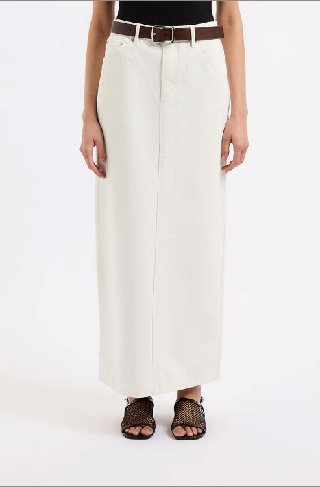 Nude Lucy Organic Denim Maxi Skirt - Ecru Nude Lucy