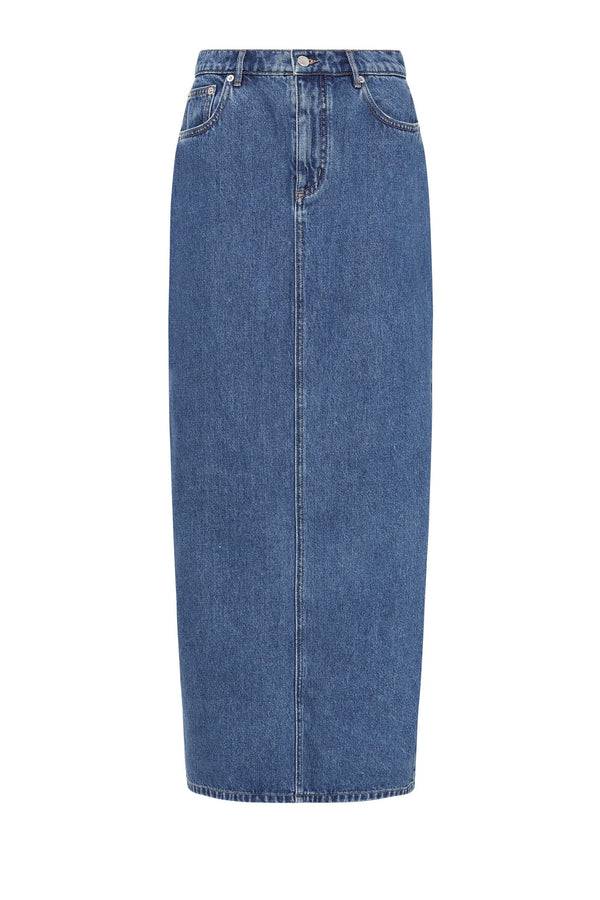 Nude Lucy Organic Denim Maxi Skirt- Vintage Blue Nude Lucy