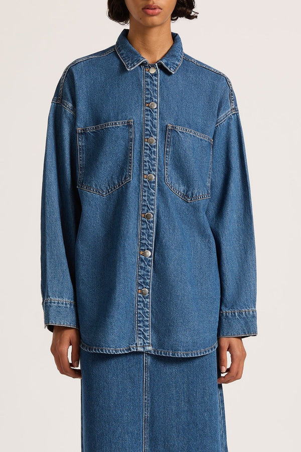 Nude Lucy Organic Denim Overshirt - Vintage Blue Nude Lucy